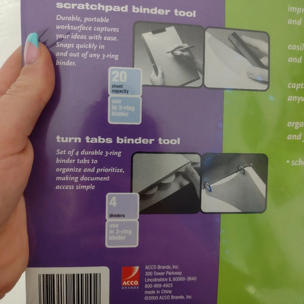 Wilson Jones Turn Tabs Binder Tool 4 Dividers Use in Any 3 Ring Binder
